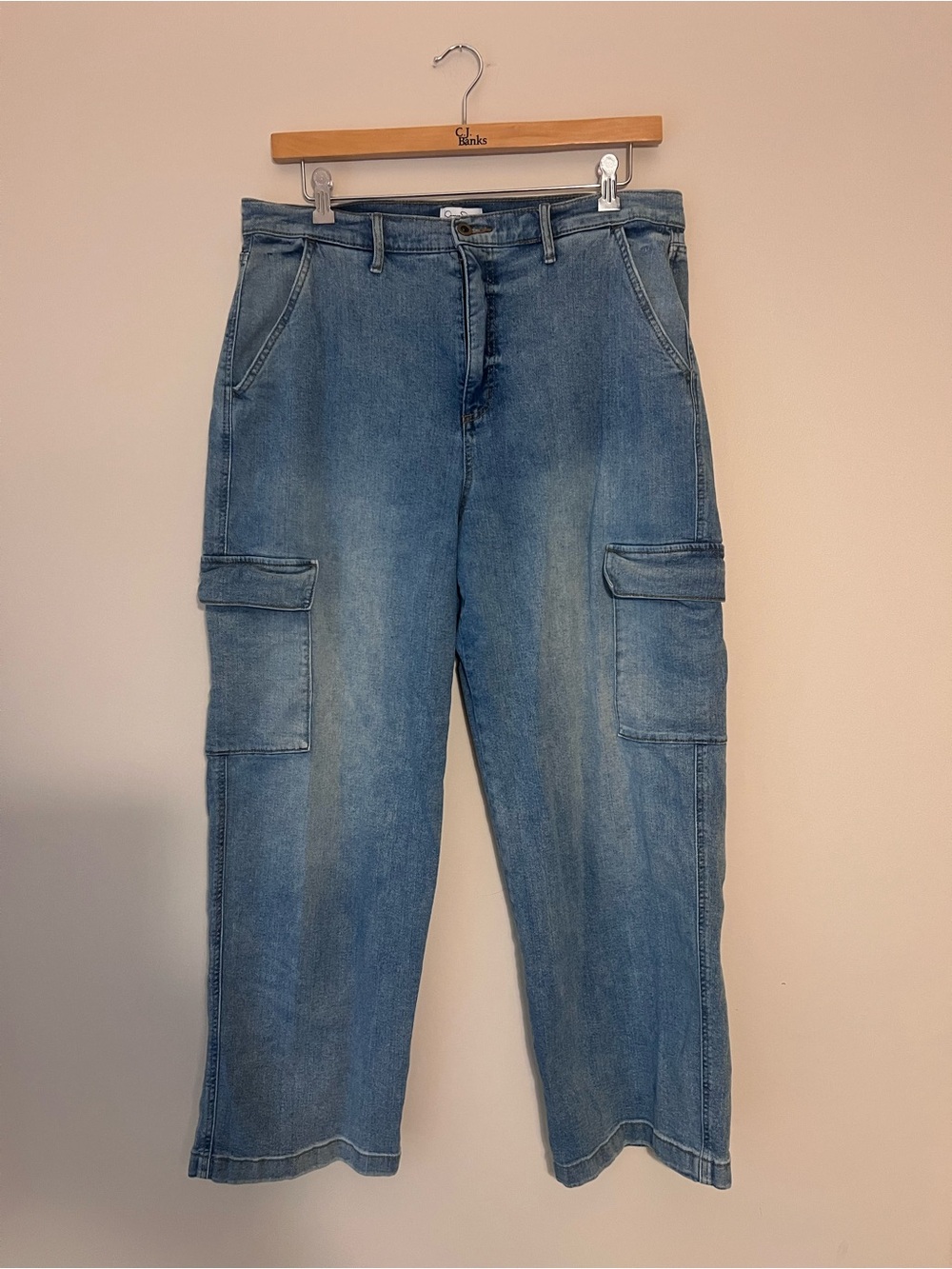 Jessica Simpson Light Blue Straight Leg Cargo Jeans